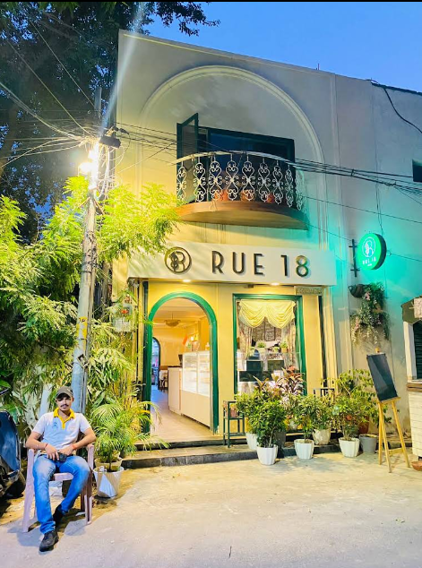 Cafe Rue 18 storefront in Ludhiana